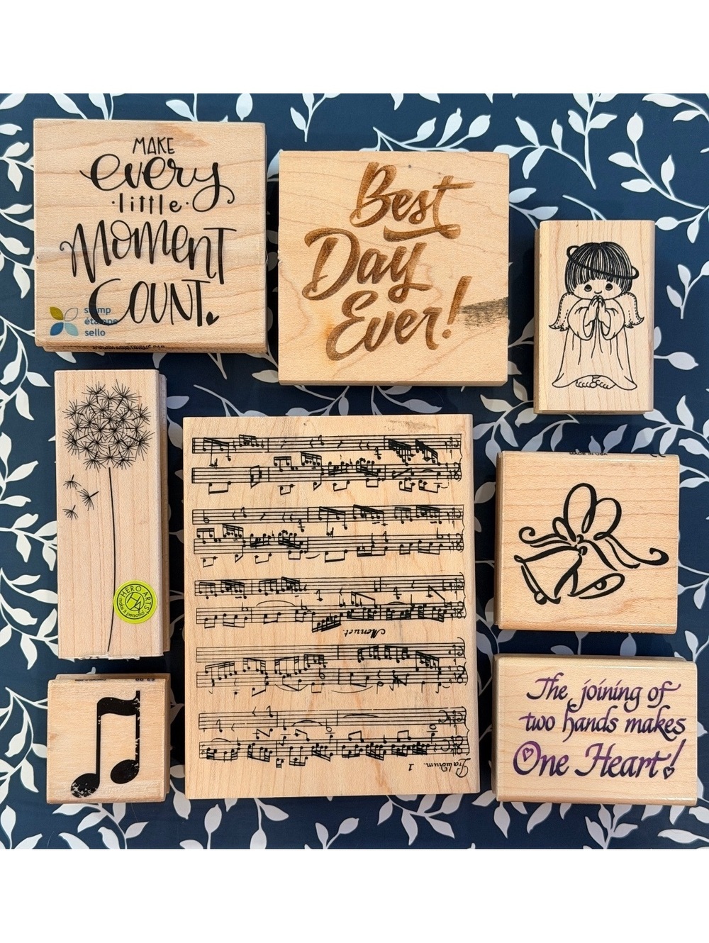 Wedding Celebration Rubber Stamp Lot Music Bells Angel Inspirational